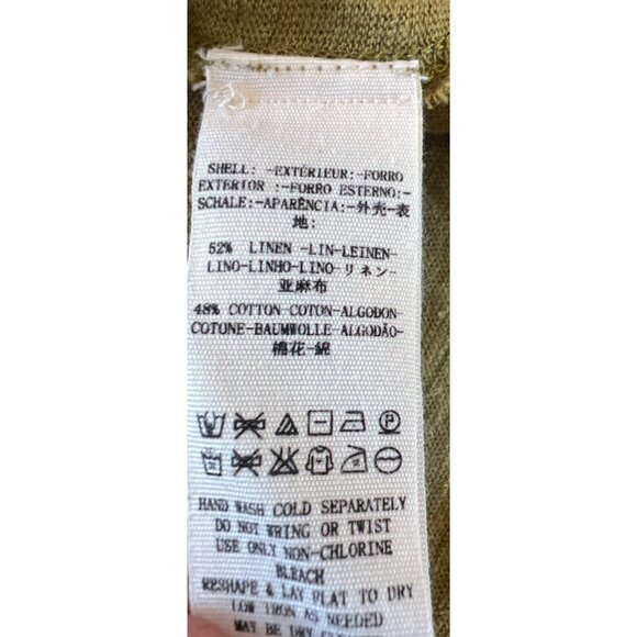 We The Free Olive Green Sleeveless Smocked Top XS Linen/Cotton Blend Womens Rela - Picture 3 of 4